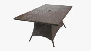 Bonita Collection - Dining Table Java 42″X 76″ (includes beveled glass top) Seats 6
